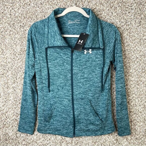 Under Armour Jacket Women’s XS HeatGear Tech Twist Blue Loose Fit Full Zip NWT - Picture 1 of 7